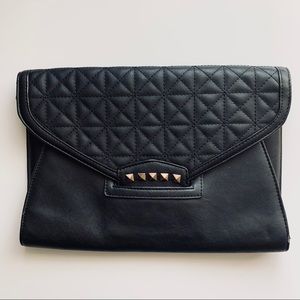Quilted Faux Leather Envelope Clutch